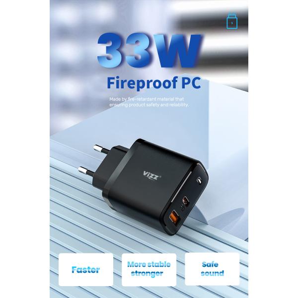 порт 5V 3A PD переходника заряжателя стены 33w GaN быстрый поручая для ПК планшета