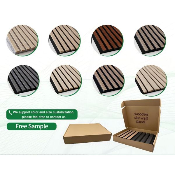 3D Model Design Wood Slat Wall Panels Black Customized For Noise Reduction