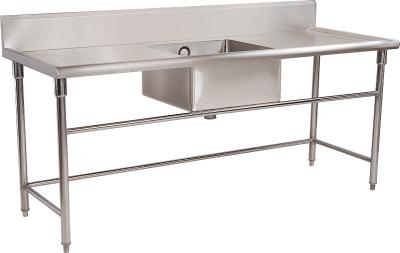 Equipamento de aço inoxidável da restauração do restaurante comercial/tabela de trabalho com dissipador