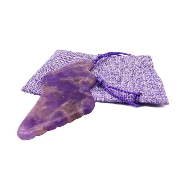 Facial Massage Amethyst Gua Sha Scraping Tool for Natural Body Massage