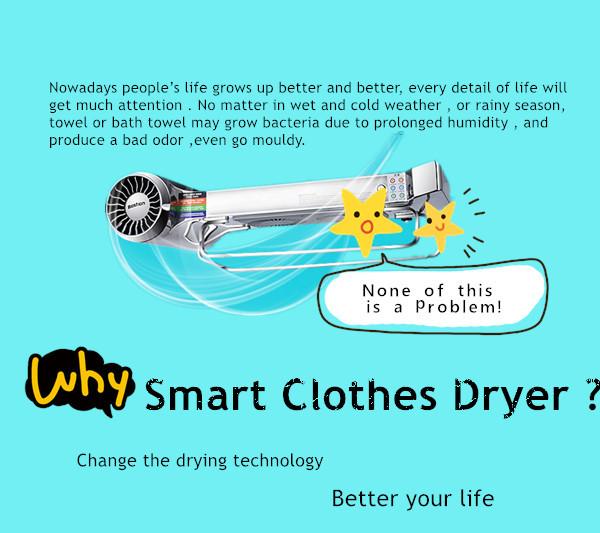 Bathroom smart clothes dryer hotel clothes dryer 1200W hotel heater silver color US market