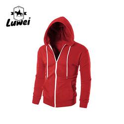 Custom Drawstring Gym Manga longa Homens Camisa simples de tamanho superior Pulôver Slim Fit Peso leve Zip-up Hoodie desportivo