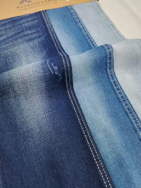 Faible rétrécissement 8,3 oz coton polyester étirement denim Tissu de tissu style 12S JSD3278 Pour les dames jeans