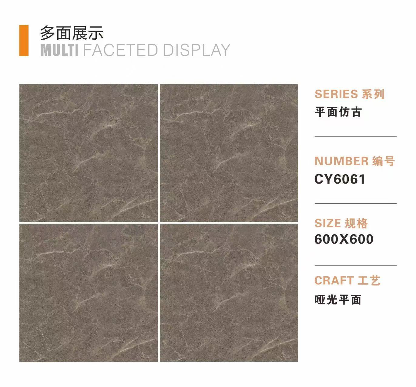 600*600mm Stoneware Rustic Porcelain Tile from China