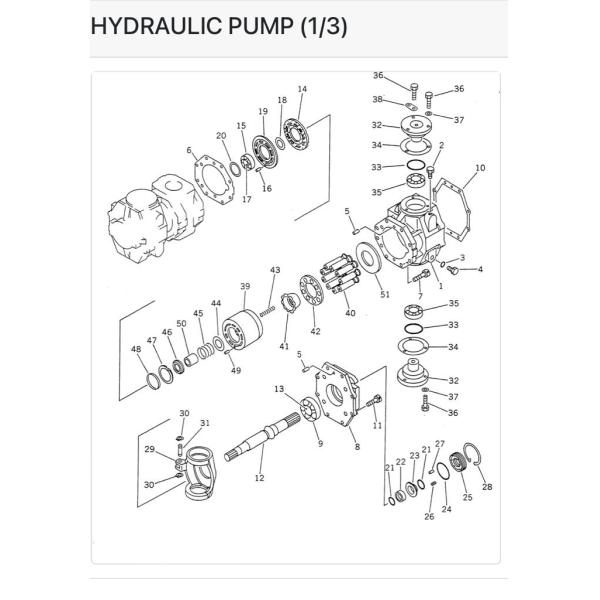 DAIKIN VXD70-1F Hydraulic Piston Pump Maintenance Parts /Replacement parts/Repair kits for Komatsu Motor Grader GD825A