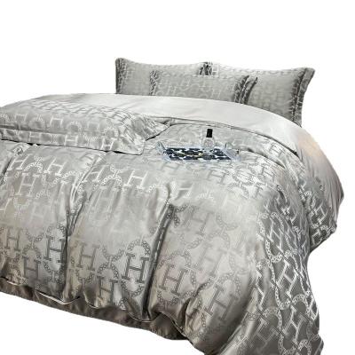 40 Fabric Count Light Luxury Satin Jacquard Four Piece Bedding Set for Country Markets