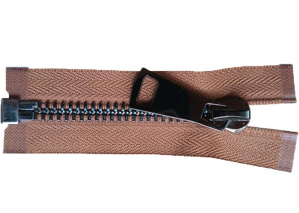 Light Purple Tape Heavy Duty Separating Zippers , Heavy Duty Brass Zippers 10# 12#