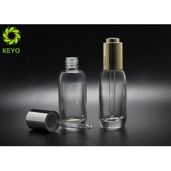 30ml Round Essential Oil Serum Clear Glass Dropper Bottle With Thick Bottom