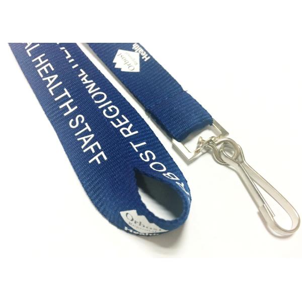 Deep Blue Requested Breakaway Neck Lanyards , Screen Printed Lanyards For Women