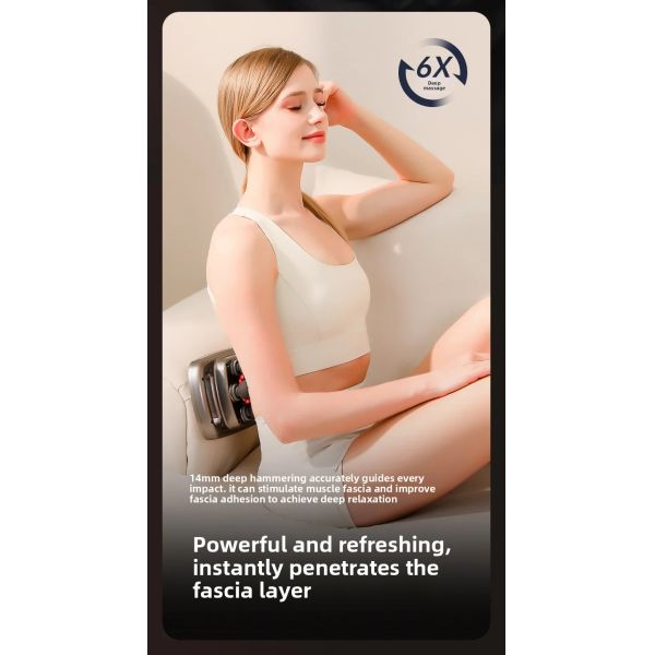 Professional Deep Muscle Massage Gun with Brushless Motor 6 Massage Heads and 9 Vibration Speed Levels for Deep Fascial Relief