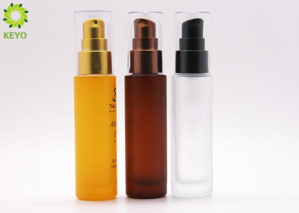 CBD Hemp Oil Essential Oil Glass Airless Pump Bottles With Cusotm Silk Printing Logo