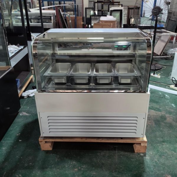 Marble Base Gelato Display Freezer Countertop Refrigerator for Ice Cream Shop