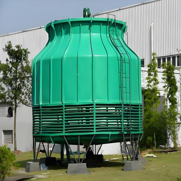 Fiberglass Material 60T Round Shape Industrial Counter-flow Cooling Tower for FRP Chiller Easy to Operate and Durable