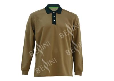 Men'S 100% Polyester Custom Work Shirts Khaki Color American Size / Design