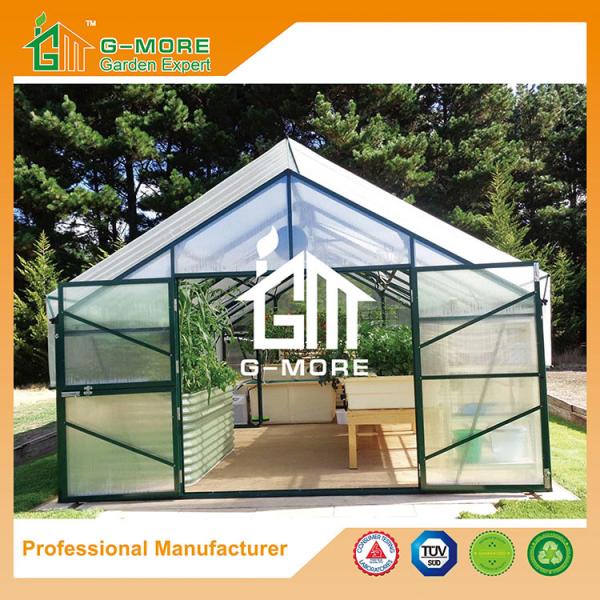Aluminum Greenhouse-Titan series-406X406X273CM-Green/Black Color-10mm thick PC