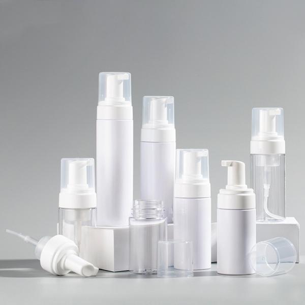 PET Refillable Plastic Pump Bottle Travel Size Face Wash Pump Bottle Facial Foam Bottle Round Shape