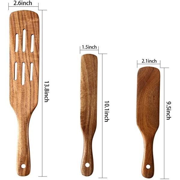 13.8 inch Long Kitchen Wooden Utensils Innovative Teak Kitchenaid Mixing Spatula