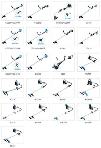 Low noise Backpack Knapsack Petrol Brush Cutter 4 in 1 43CC 2 Stroke
