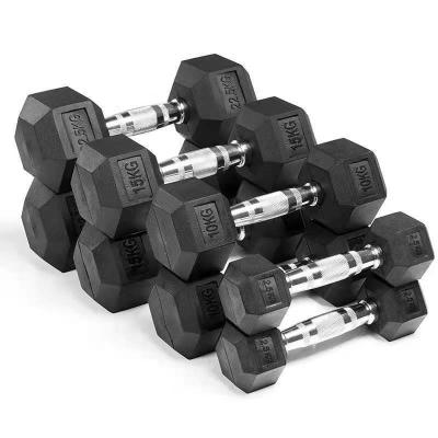 GRATUIT GRATUIT Pesour en caoutchouc Hex Dumbbells ensemble Paire Hexagonal Dumbbell pour l' entraînement de la force
