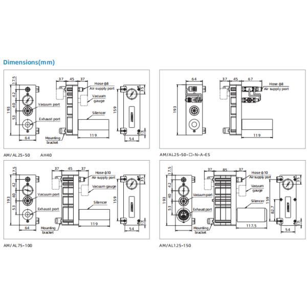 Generador de vacío multietapa serie AM/AL/AH