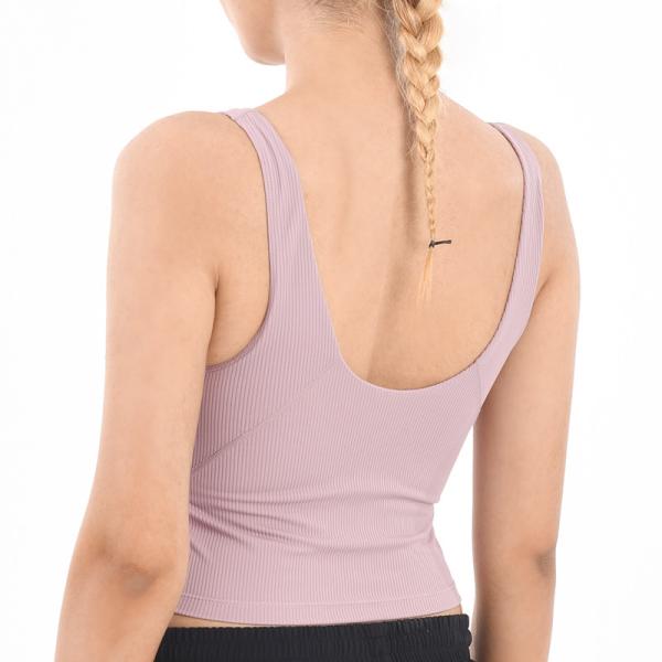 Ribbed Yoga Casual Sports Bra Fitness Workout Sports Bra