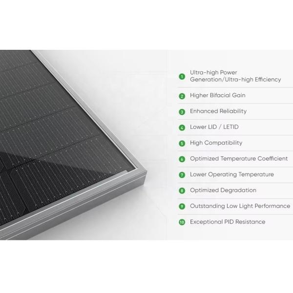 182mmx182mm Cell Size N Type Solar Cells 700W Bifacial Glass Solar Photovoltaic Panel