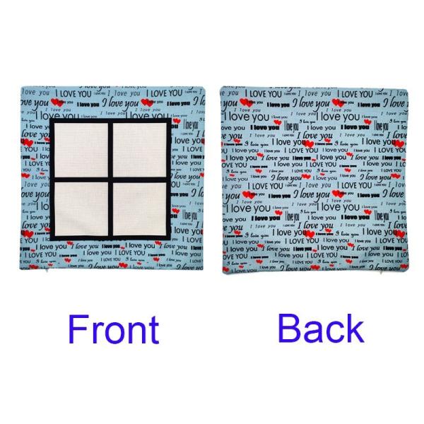 Custom Lovers Linen Sublimation Pillow Cover 4 Panel Sublimation Pillow Case