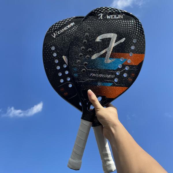 18k Carbon Fiber Beach Tennis Racket Rough Surface Paddle Tennis Padel