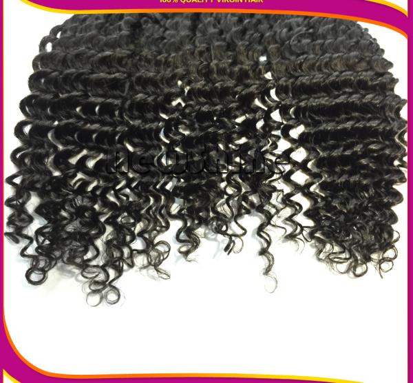 Africa Hot  Unprocessed 100%  Brazilian Virgin Hair Weavon Premium Quality New Deep Wave With Middle Part  Closure