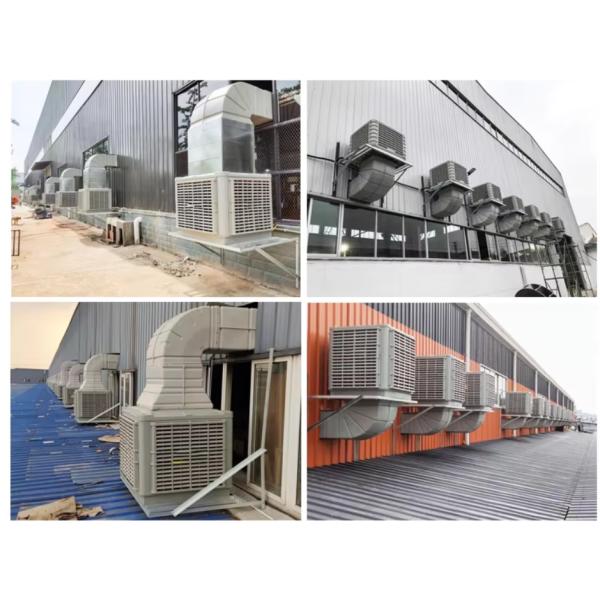 Refroidisseur évaporatif industriel compact, climatisation par évaporation portable DC 18000 M3/H