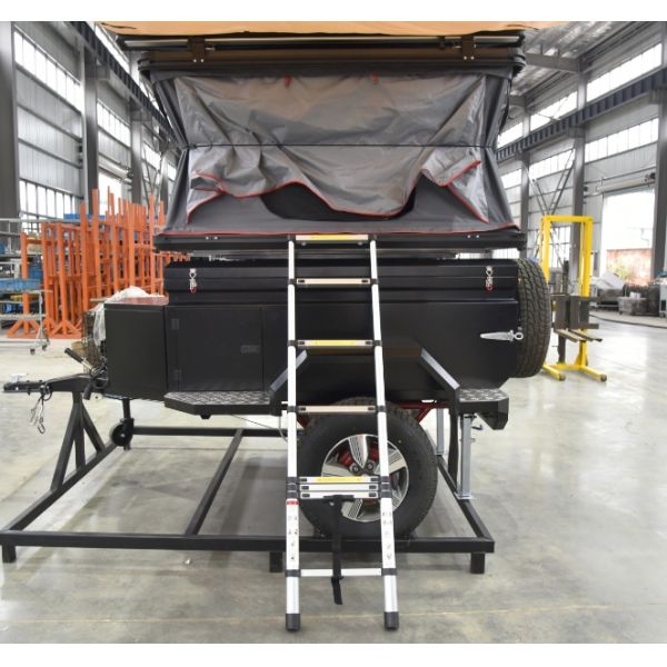 Steel Construction Off-Road Trailer with 500kg Rated Load and Roof Tent for Camping