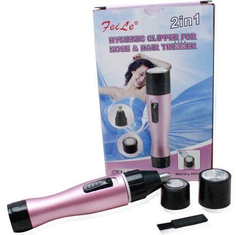 2 in 1 mini Silence Ladies Hygienic Clipper for Nose and Hair Trimmer Power supply with AA battery