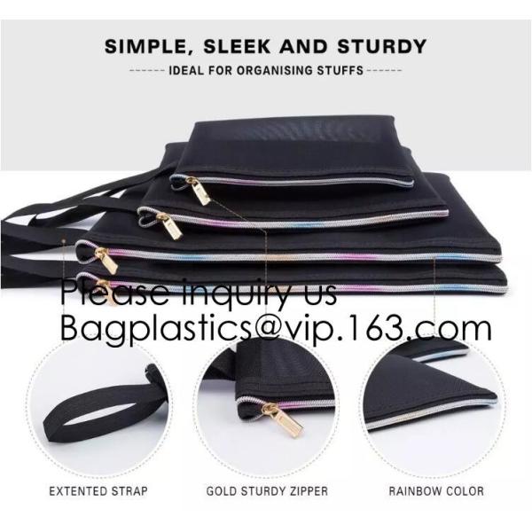 Mesh Makeup Bag See Through Zipper Pouch Travel Cosmetic and Toiletries Organizer Bags for Women Large & Medium, bagease