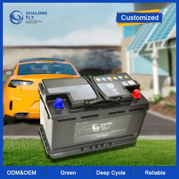 CLF AGM ODM OEM Lifepo4 Bateria Start-Stop para Automóveis MSF 12V 80Ah Bateria Auxiliar de Substituição de Acumuladores no Automóvel