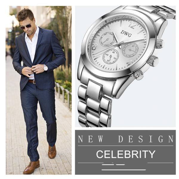 Luxury Men Alloy Quartz Watch Waterproof Wristwatch Subdial For Decoration