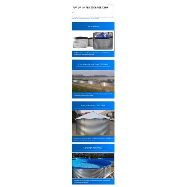 Galvanized Corrugated Steel Flexible Water Tank Water Storage Tanks Round Wastewater Storage Tank