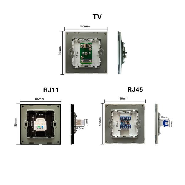 Luxury Tempered Glass Wall Socket & Switch Panel with 7H Hardness, Waterproof, and Modern Minimalist Design