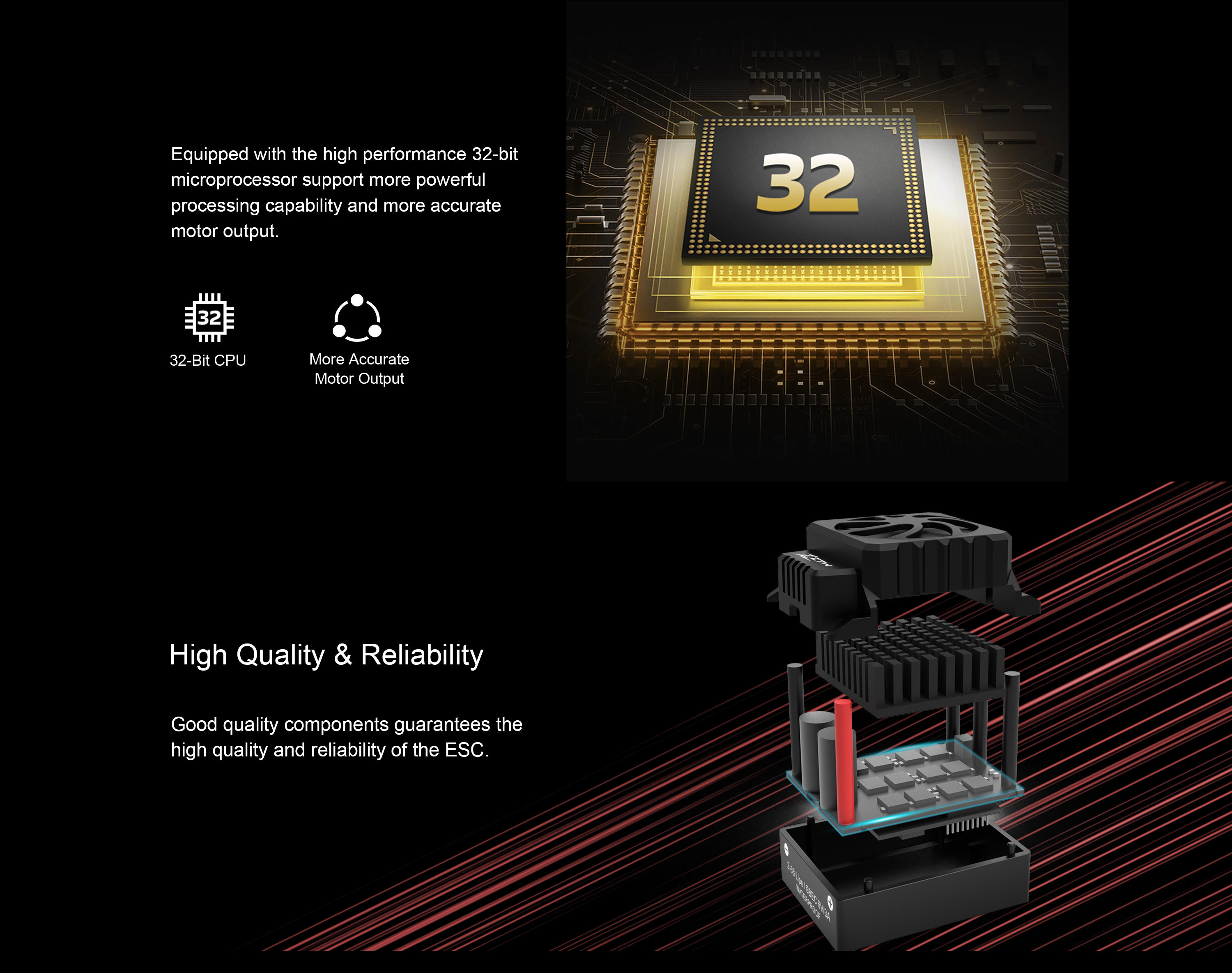80A ZTW Beast SL G2 ESC Waterproof Sensorless 2S-3S ESC For 1:10 RC SCT