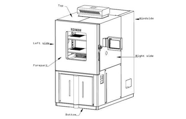 Air Cooled SUS304 High And Low Temperature Test Chamber 408L , Baked Painted