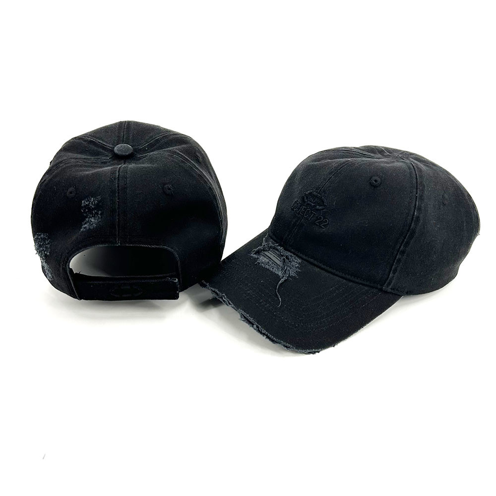 Cotton Distress Dad Hats 6 Panel Unisex Unstructured Plain Baseball Cap Casual