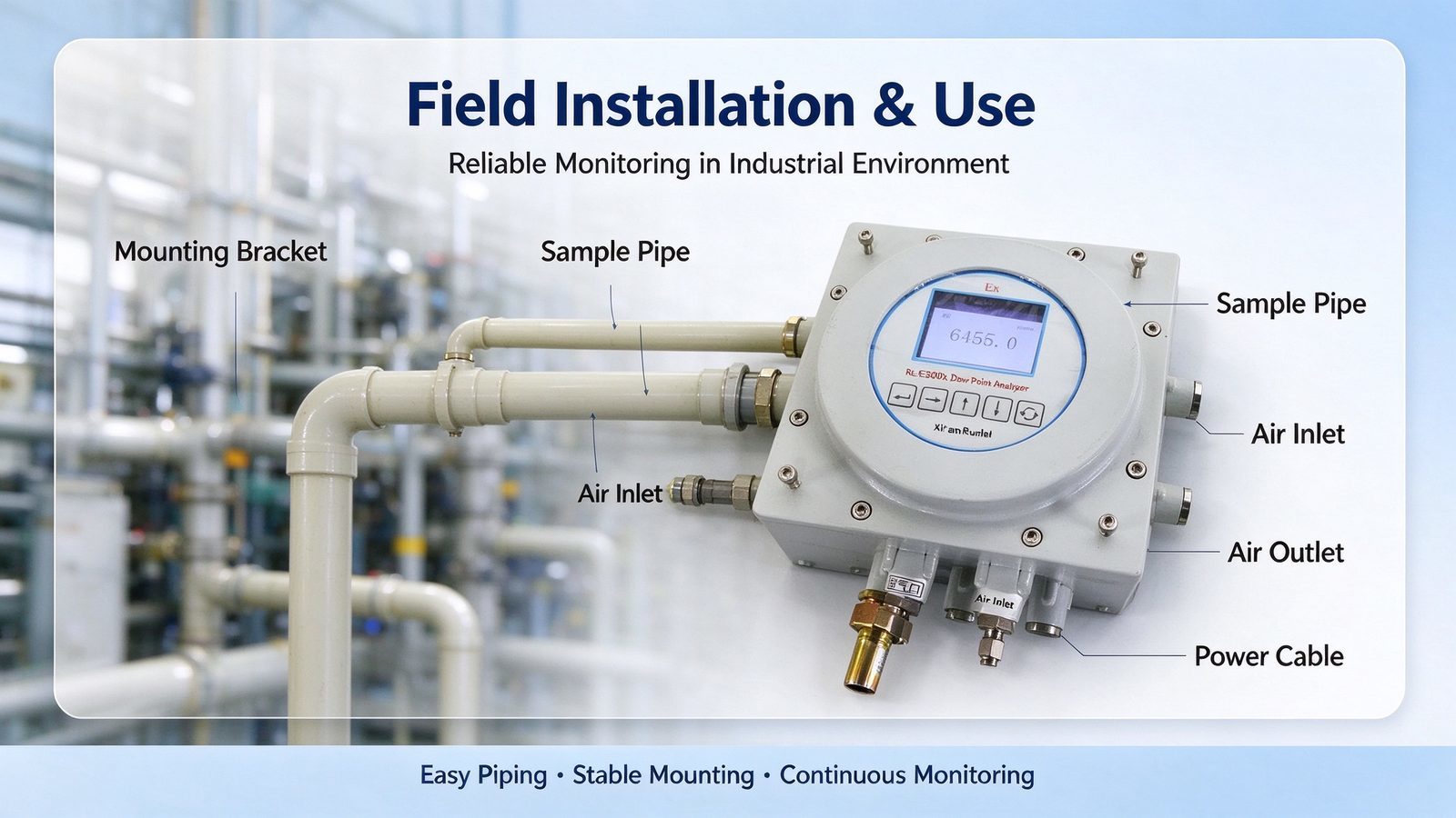 Portable Explosion Proof Gas Analyzer Dew Point Meter Micro Water Analyzer For Chemical Industry