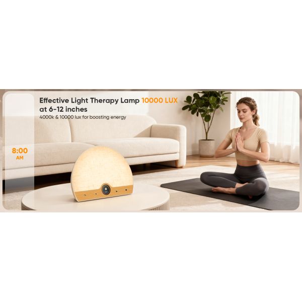 2700K 4000K 6000K Light Therapy Alarm Dimmable Wake Up Light Clocks