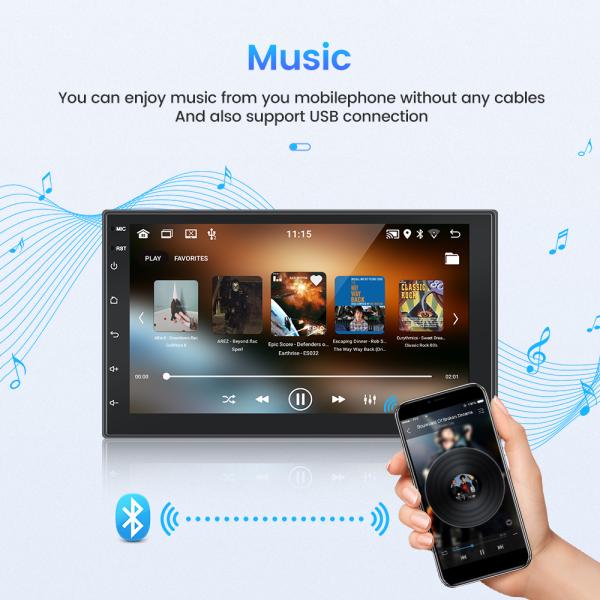 Universal Placement 7 Inch Touch Screen Car DVD Player with BT Wifi and GPS Navigation