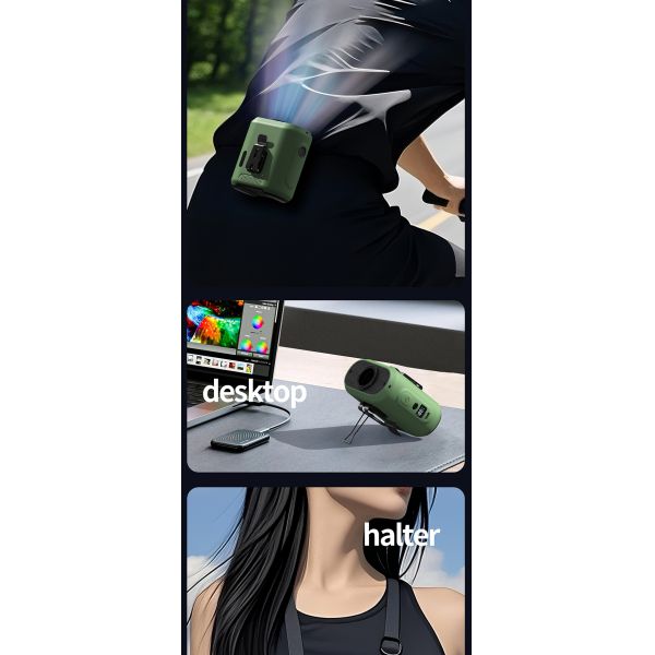 8000mAh Battery Portable Neck Fan With 4 Mode Versatility Lightweight Design