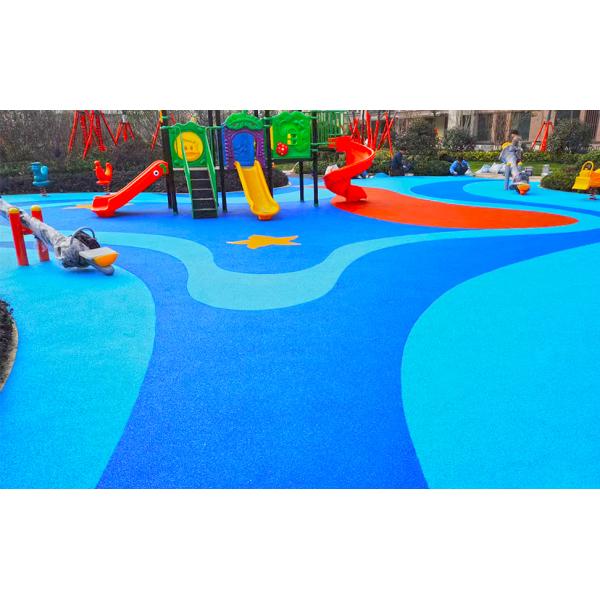 Голубые резиновые плитки для детских игровых площадок