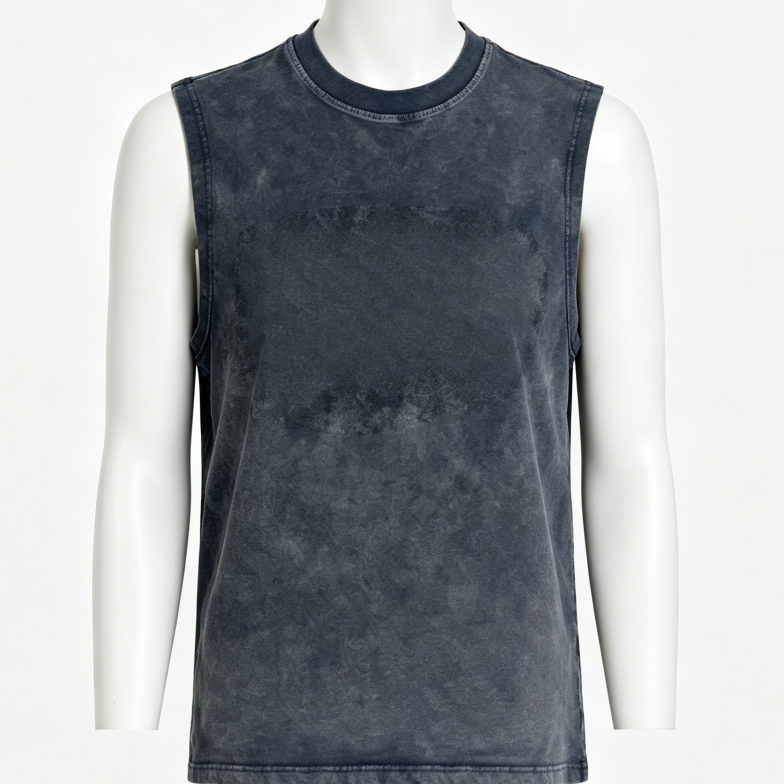 Wide Shoulder Mens Sleeveless T Shirt Crew Neck Cotton Sleeveless Tank Tops