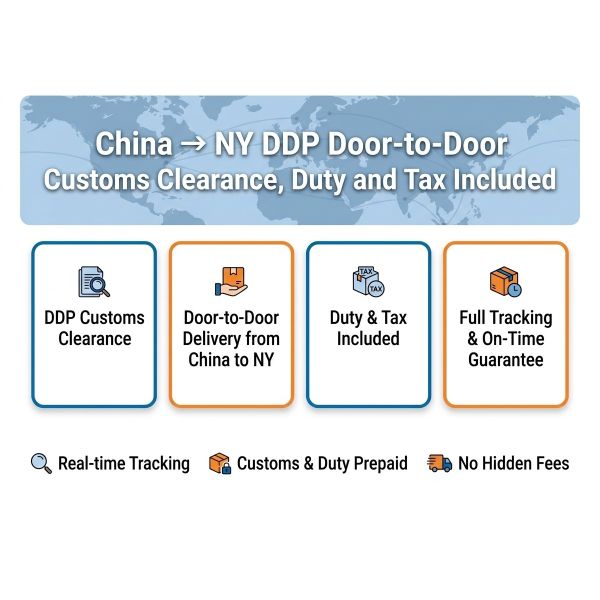 China NY DDP Door-to-Door Customs Clearance Duty And Tax Included