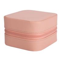 boîte à bijoux portative rose, cas multifonctionnel d'anneau de voyage