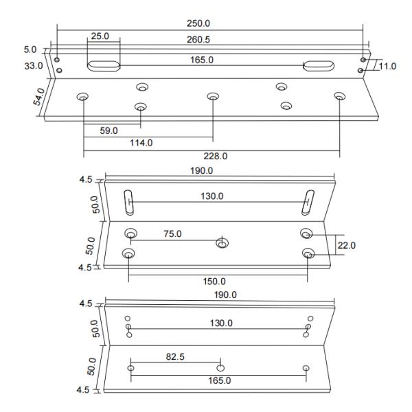 350ZL Magnetic Lock Bracket for 350KG Electro Magnetic Door Locks