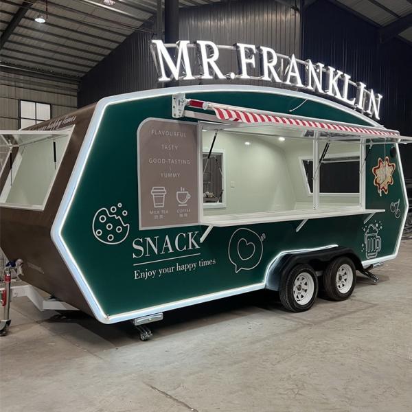 2-4 fibre de verre mobile de remorque de magasin de rue de remorque d'aliments